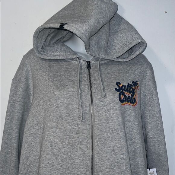 SALTY CREW Heather Grey Seventies Zip Hoodie-XL {NWT} - Picture 3 of 10